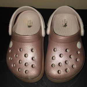 Pink toddler crocs